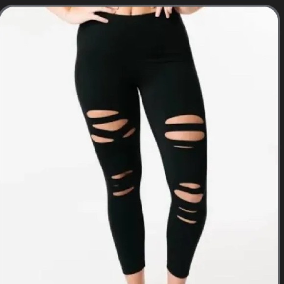 ZYIA Black Slash Women's Leggings - Picture 10 of 10